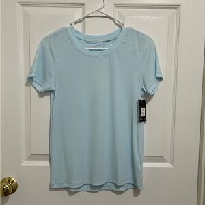 Avia Pale Blue Short Sleeve Keyhole Tee
